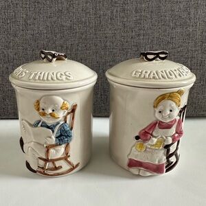 Vintage Grandpa and Grandma’s Things Enesco 1978 Canister with Lid